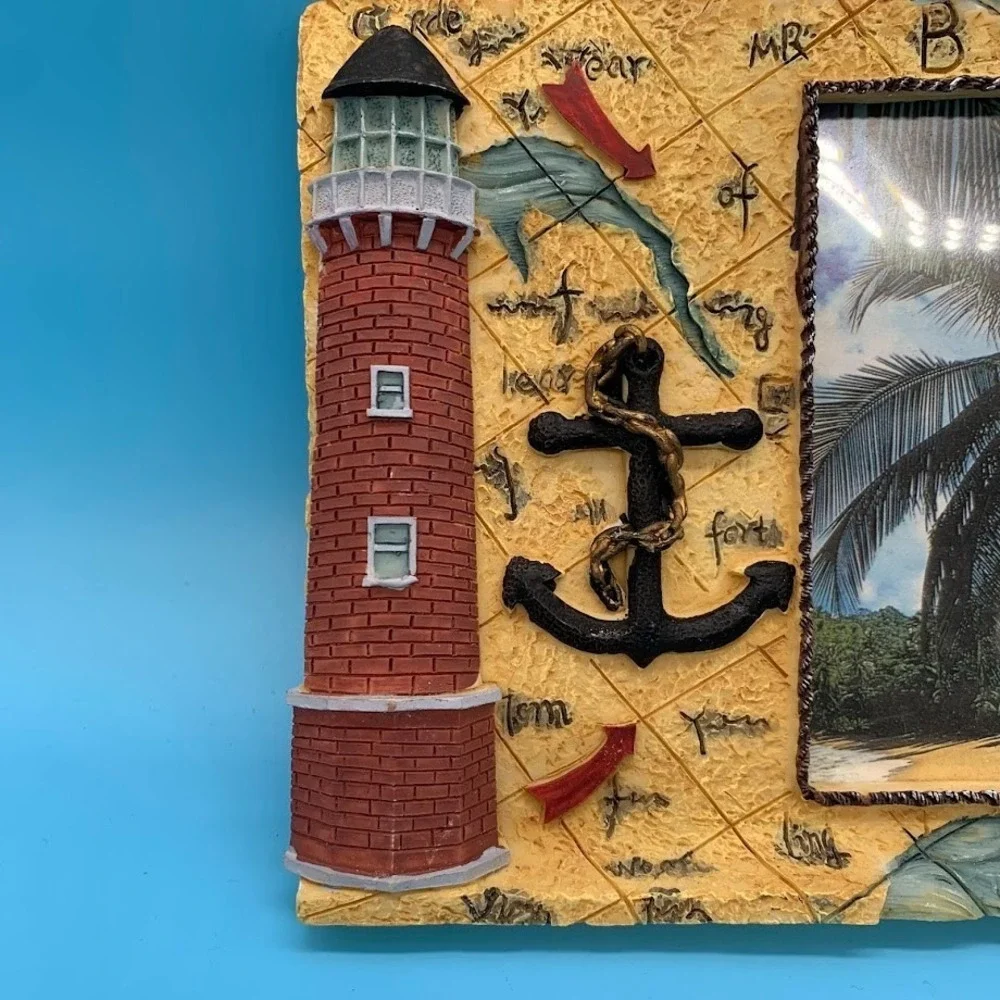 3D Nautical Theme Picture Frame Travel Lighthouse Anchor Ship